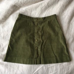 American Apparel - green corduroy skirt